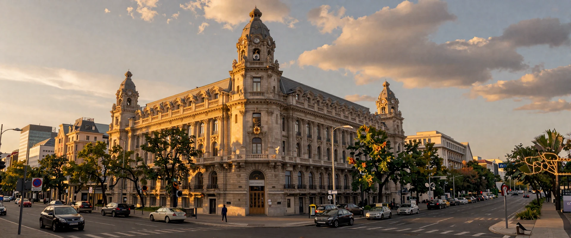 Bucharest Romania Belle Époque architecture at sunset - romantic setting for Romanian women dating